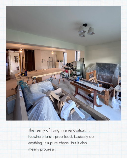 I’ve been posting daily #renovation update vlogs over on @athomewithegg but thought I’d give you a brief overview over here too. 
-
Working from home in the noise and chaos has been challenging, as has the mental juggle. I’d say overwhelmed and overstimulated sums it up quite well. But we are on the last stretch of this phase ( kitchen comes Thursday) and then it’s one more phase ( utility/downstairs WC) and the garden. At that point I’ll take a lengthy break, try and save some money and think about something else for a few years! Our sketchy bathroom is functional albeit a bit gross, so that can wait! 
-
So looking forward to prioritising rest and not feeling guilty about replacing my thread bare bras! 
-
But again I want to remind you that it’s ok to take years to make improvements on your home and you can still create a house that functions better for you even if you can’t afford the extension! #homeimprovement #renovationuk #kitchenremodel #kitchenrenovation
