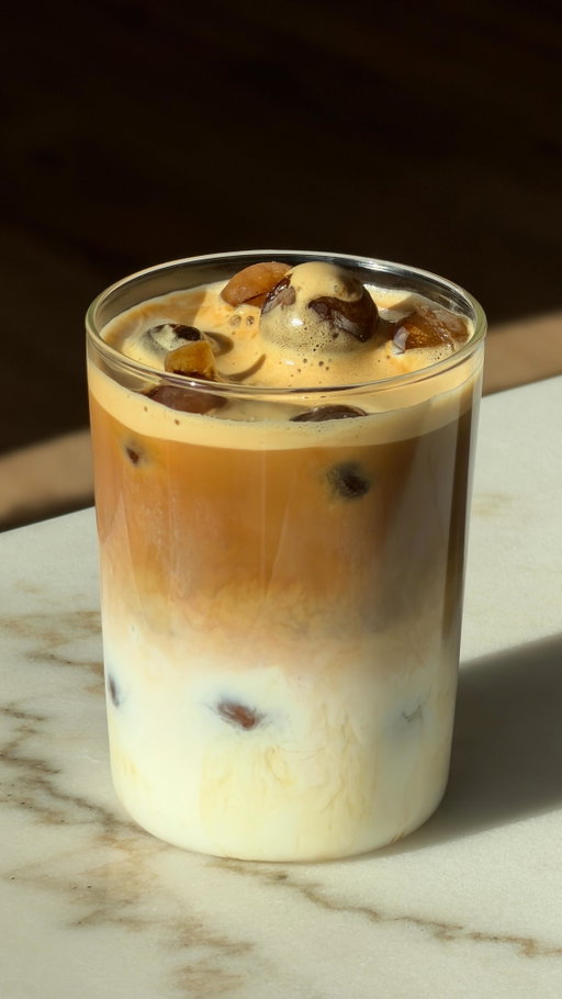 needed extra coffee in my coffee ☕️☕️☕️

details:
- coffee ice made with instant coffee
- caramel syrup
- milk
- single shot

#icedcoffee #coffee #homecafe #icedlatte