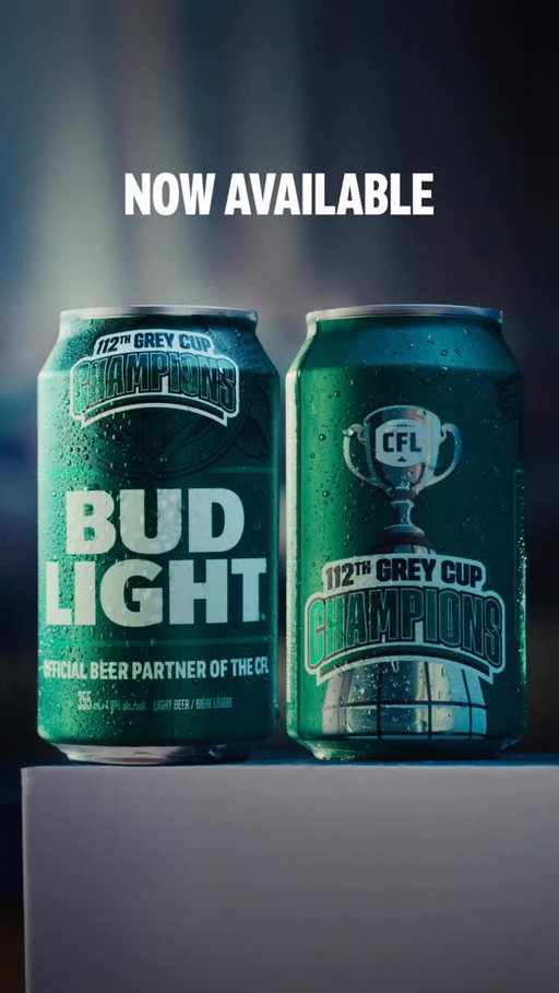 Here’s to the 112th Grey Cup champions and the fan’s roar that led to victory.​

CFL x Bud Light champion cans available for a limited time at participating retailers only in Saskatchewan.