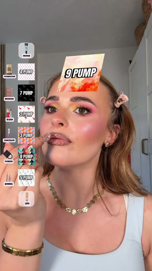Filter chooses how many pumps I can use 💛
•
@sheglam_official primer,blush @makeuprevolution skin tint,powder @rimmellondon bronzer,lipliner and lipgloss  @maybelline mascara 
•
#makeuphacks #makeupchallenges #makeup #mua #filterchoosesmymakeup