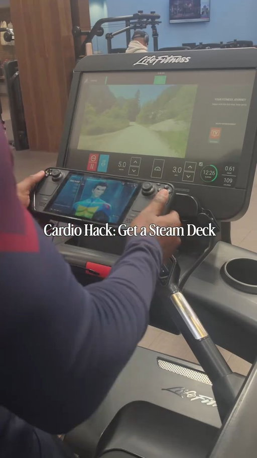 Wanna make cardio go by faster? 

Get a Steam Deck. 

I really enjoy gaming, but don't always have the time to sit down for hours in the PS5. 

The Steam Deck has been the perfect way for me to play games lately because I can easily play in short bursts while multitasking. 

Highly recommend trying this with your favorite handheld if you don't have stick drift on the treadmill😂

If you like the hoodie I'm wearing and would like one yourself, I'm giving away 2 items from @superxapparel as a thank you for helping me grow this account. 

Giveaway Prizes:
-Captain America Super Suit Compression Pullover Hoodie, size 2XL
-Black Panther Super Suit Compression Short Sleeve, size 2XL 

All you have to do is tag 2 friends and repost.

 I will draw a winner next week! 

#cardiohack #steamdeck #invincible #viralreels #trendingreels