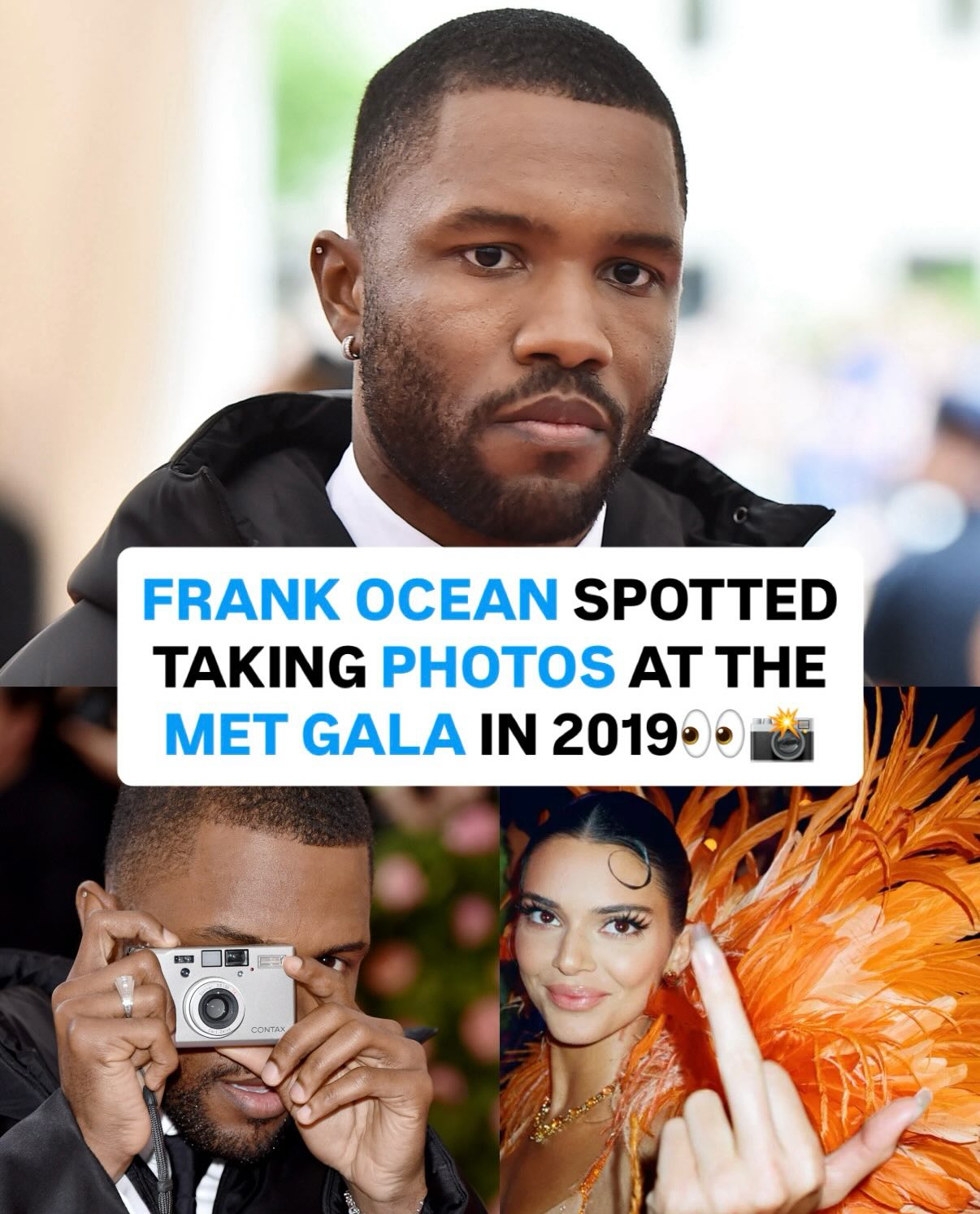 Frank Ocean captured the 2019 Met Gala on film 👀📸

Frank Ocean stepped onto the pink carpet at the Met Gala 2019 at the Metropolitan Museum of Art and joked on Instagram that he was the valet, posting a selfie in a hoodie with the caption “The valet wears Prada”

While he wasn’t actually parking cars, Frank spent the night behind the camera, photographing moments from inside the event

He captured everything from candid shots of guests to standout moments like Jared Leto carrying a replica of his own head during dinner

A rare behind the scenes look at the night through Frank’s lens

📸: Frank Ocean