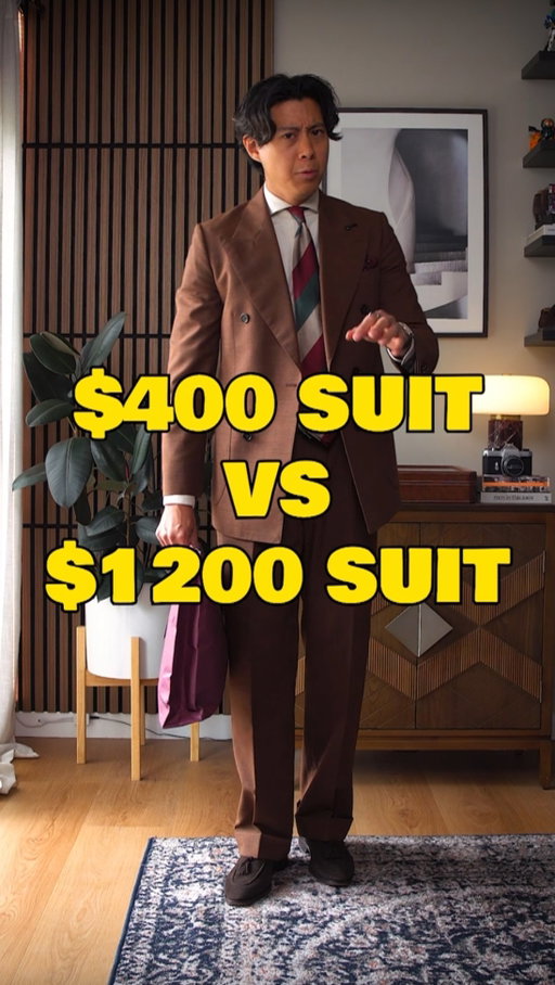 $400 off-the-rack suit vs $1200 made-to-measure…how do they compare?

This off-the-rack suit by @acmecultum actually holds its own — high rise trousers, side tabs, clean straight drape, wide peak lapels, half-canvas construction�and 100% high-twist wool that’s lightweight enough to see through. 

But is it perfect? not quite - the sleeves + trouser length needed a bit of work. However, the foundation is very solid for the price. Just a quick trip to your local tailor and you could be looking like a million bucks.

So at that point, you really have to ask — are you paying for custom… or just chasing that last 10%?

And for sizing reference: I’m 5’9” / 175cm, 157lbs / 71kg and these days I typically flex between a 36R/38R jacket and 29/30” waist trouser. Using the size guide for this particular suit, I opted for a 52A, which resulted in what you see here.

Still interested? Comment “SUIT” and I’ll send you the details for you to decide for yourself.
——————————
🎥 Inspo: @whatmyboyfriendwore 
#classicmenswear #meninsuits #wheretobuy #sartorial #mensstyle
