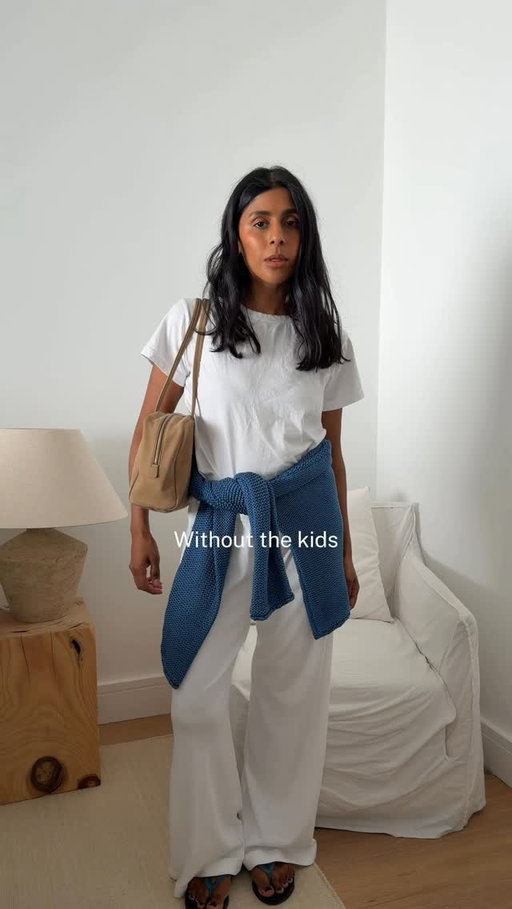 Three outfits, each with two very slight versions - one for real life with the kids, one for stepping out solo.