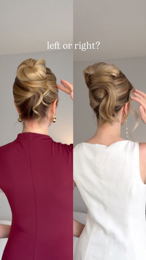 2 easy updo hairstyles✨left or right?❤️

finished with @kerastase_official Glaze Drops
smooths frizz + adds beautiful shine 

#hairstyles #hairtutorial #updo #updohairstyles #easyhairstyles