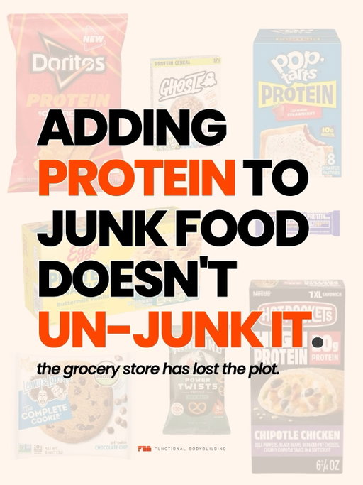 why is everything high protein nowadays?
⠀⠀⠀⠀⠀⠀⠀⠀⠀
Brands figured out that slapping “10g protein” on the package makes you feel better about buying it. So now we have protein Doritos, protein Pop-Tarts, protein Lucky Charms - and somehow people think they’re making a healthy choice.
⠀⠀⠀⠀⠀⠀⠀⠀⠀
The calories didn’t move. The food is still designed to be overeaten. And 10g of protein in a chip is not the same as 10g of protein in real food.
⠀⠀⠀⠀⠀⠀⠀⠀⠀
If your protein goal is so hard to hit that you need junk food to get there, that’s the real problem worth solving. Swipe to see exactly what’s going on with these labels.
⠀⠀⠀⠀⠀⠀⠀⠀⠀
#protein #macros #nutrition #fitness #gym