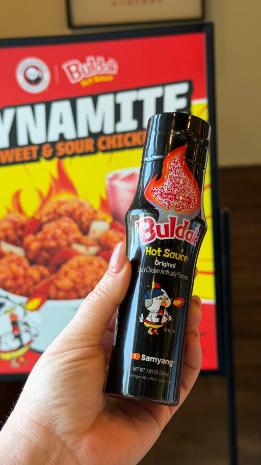 #PandaExpressPartner First time trying @officialpandaexpress Dynamite Sweet & Sour Chicken with @buldak_global … and yeah, it lives up to the hype! 🔥 Sweet, tangy, then BOOM.. HEAT! Available nationwide for a limited time. are you brave enough?! 🍜🐔🥵