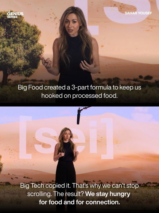 Big Tech didn't accidentally get you hooked. They followed a recipe. And now you can use the same science to break free.

Swipe to see Sahar's 3-part Reverse UNO Formula.

Watch the full Genius Talk on YouTube! Link in bio.
A Genius Talk ft. @drsaharyousef | @the.genius.series