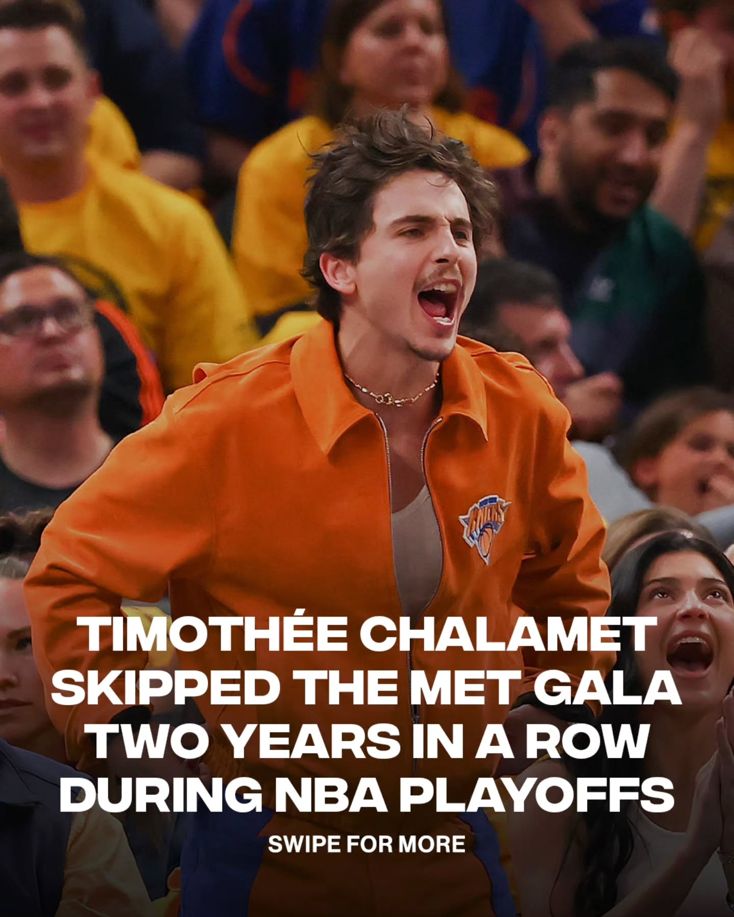 Timmy got his priorities straight 😂 🏀

Timothée Chalamet will not attend this year’s Met Gala after skipping last year to watch a Knicks game at home. The New York Knicks are also playing tonight during the event.

📷Getty
