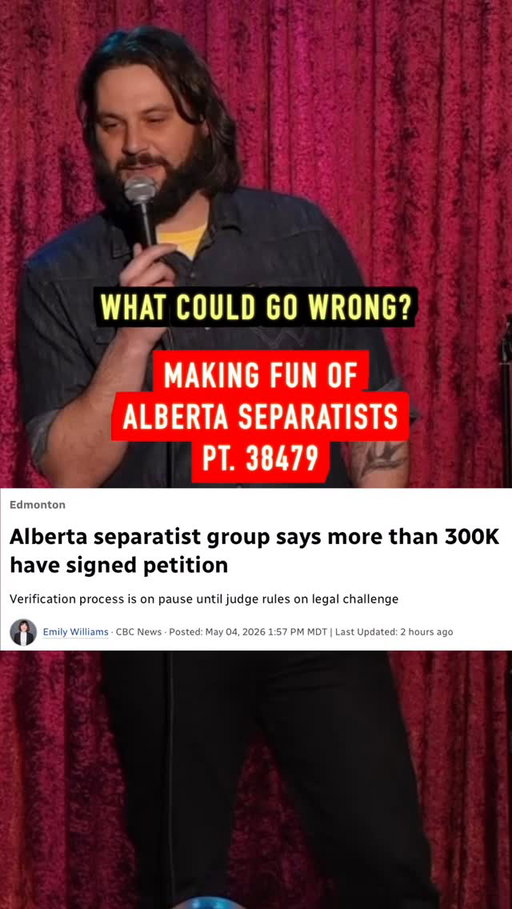 If you're an American worried your population is the least intelligent people to ever exist - take comfort in knowing Alberta also exists. 

Show dates (link in bio)
Whitehorse - 5/8&9
Moncton - 5/21
Halifax - 5/22&23
Charlottetown - 5/24
Denver - 5/29&30
LA - 6/2

#alberta #canada🇨🇦 #separatists #usa🇺🇸 #standupcomedy