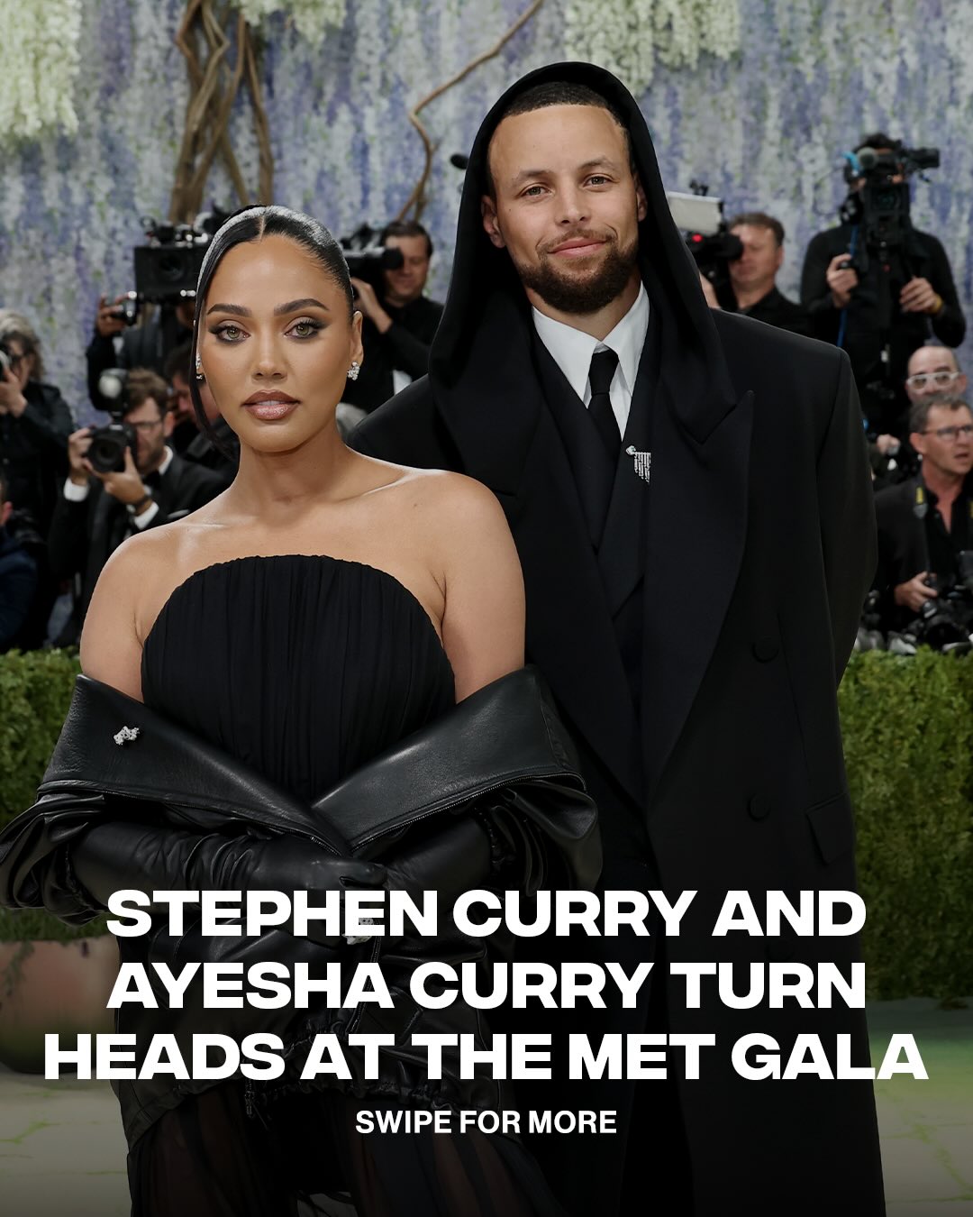 Steph Curry and Ayesha Curry pulled up to the Met Gala looking righteous in all black

(via Getty)