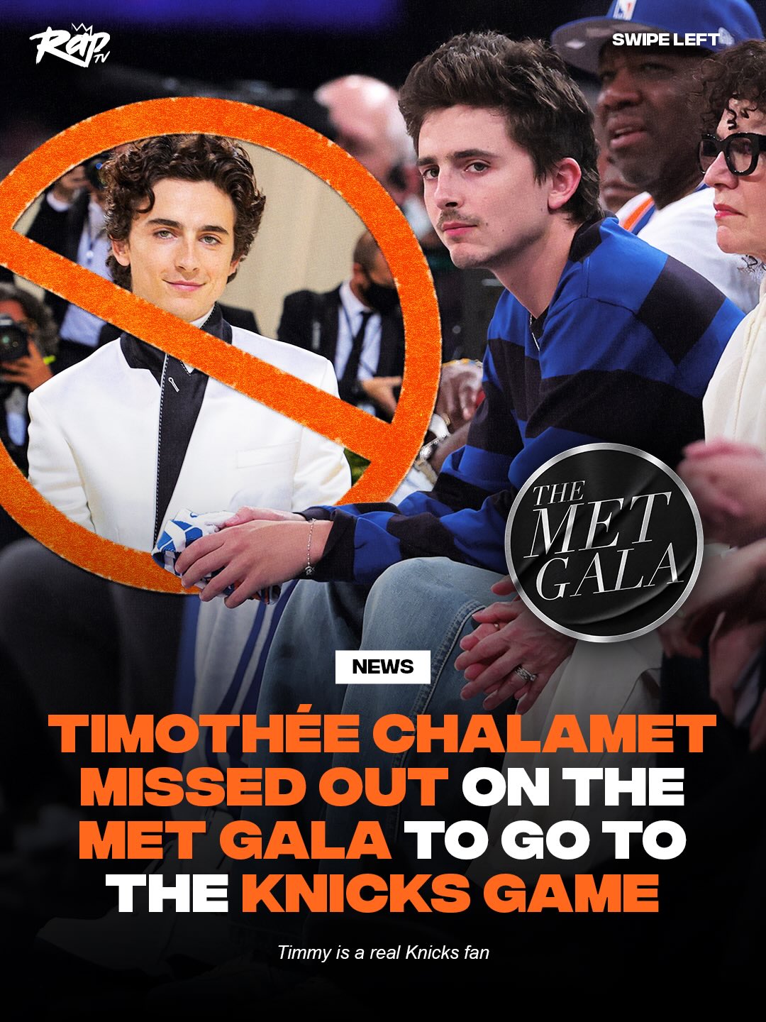 Bro is a real Knicks fan‼️😭

#TimotheeChalamet passed on going to the Met Gala so he could see Game 1 of the Knicks in the Semifinals 🏀

Did y’all watch the game tonight⁉️🤔