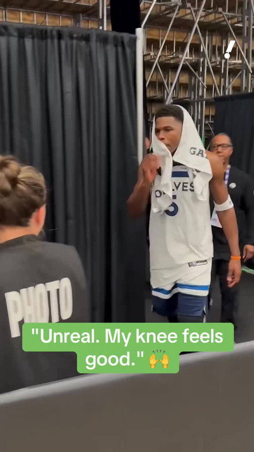 Anthony Edwards after the Wolves won Game 1 in San Antonio 🐺