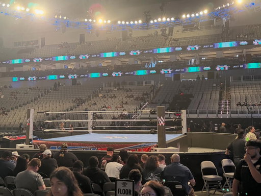 Great surprise night for the kids @wwe Smackdown!

The pre show VIP tour is a must……..

And that belt weighs a TON!