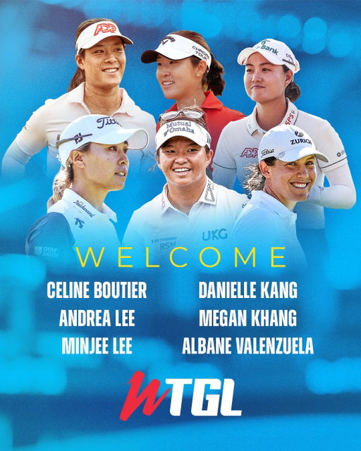 The WTGL roster continues to level up with the addition of six @lpga_tour stars:

✨ Celine Boutier: Six-time LPGA Tour winner & major champion
✨ Andrea Lee: No. 24 in the world and LPGA Tour winner
✨ Minjee Lee: No. 7 in the world & three-time major champion
✨ Danielle Kang: Six-time LPGA Tour winner & major champion
✨ Megan Khang: LPGA Tour winner & four-time Solheim Cup team member
✨ Albane Valenzuela: Three-time Olympian

This addition brings WTGL’s current roster of committed players to 14, including five of the top 10 players in the world.