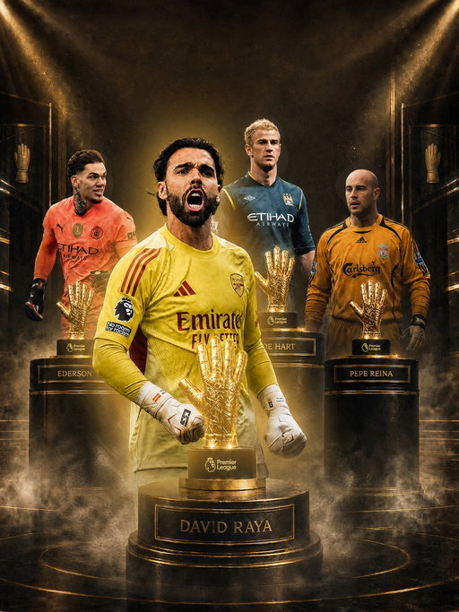 The Premier League Elite 🤩

@d.raya1 joins a talented group of keepers, equalling three back-to-back Golden Gloves 🔥

#goldenglove #premierleague #raya #arsenal #afc