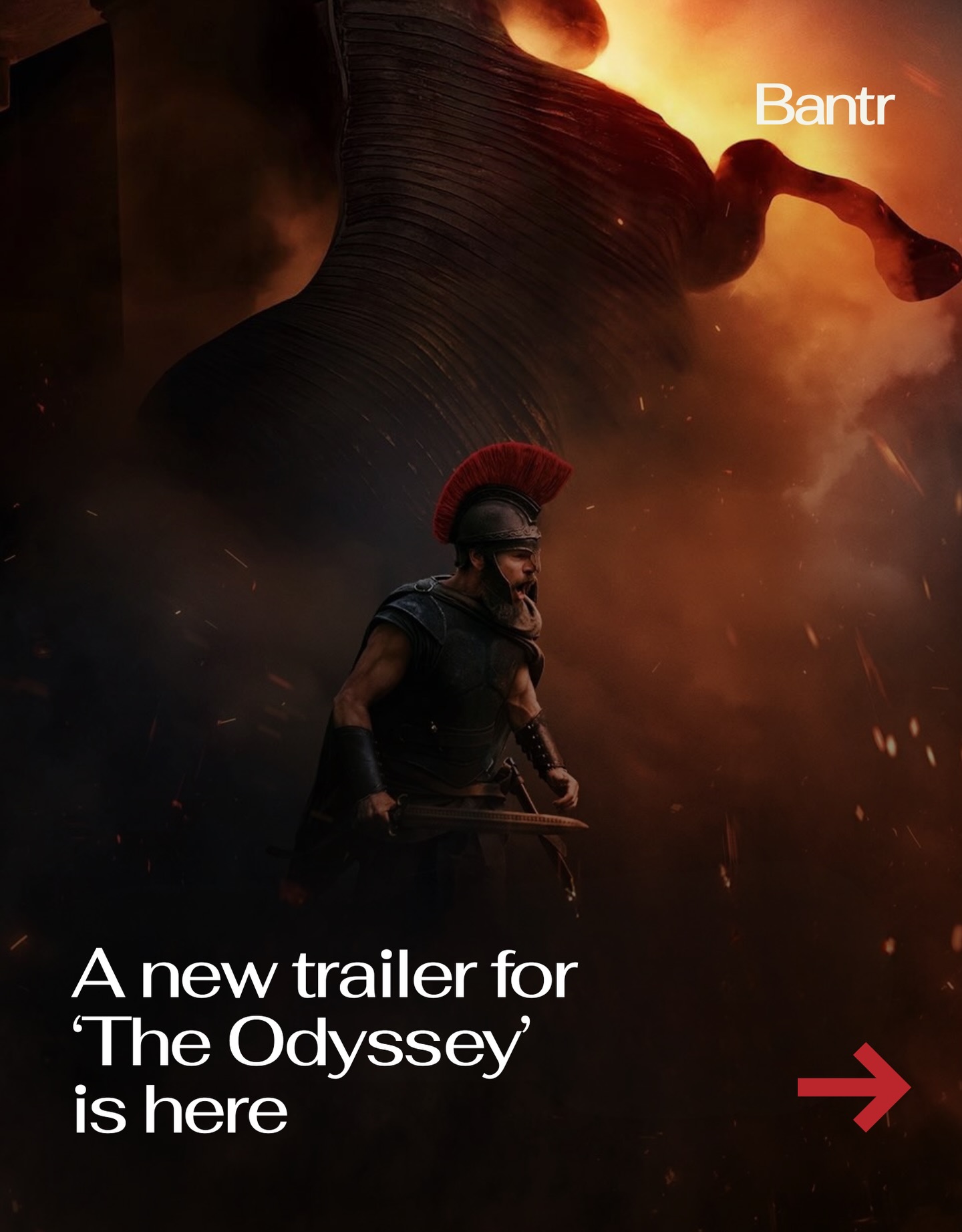 We’ve got another look at the year’s most anticipated film.

Christopher Nolan just dropped a full trailer for The Odyssey, his take on the classic Greek epic following Odysseus’ 10-year journey home after the Trojan War.

The film stars Matt Damon as Odysseus, alongside Tom Holland, Anne Hathaway, and Robert Pattinson.
The trailer teases massive scale, mythological threats like the Cyclops, and Nolan’s signature IMAX-heavy production style.

With a reported $250 million budget and over 2 million feet of film shot, this is shaping up to be one of the biggest releases of the year.

It hits theaters this July.

By the way, we have a weekly newsletter rounding up all of the biggest stories so you don’t have to. One newsletter, once a week. Link in bio.

Media via The Odyssey Movie

#readbantr #christophernolan #movietrailers #theodyssey