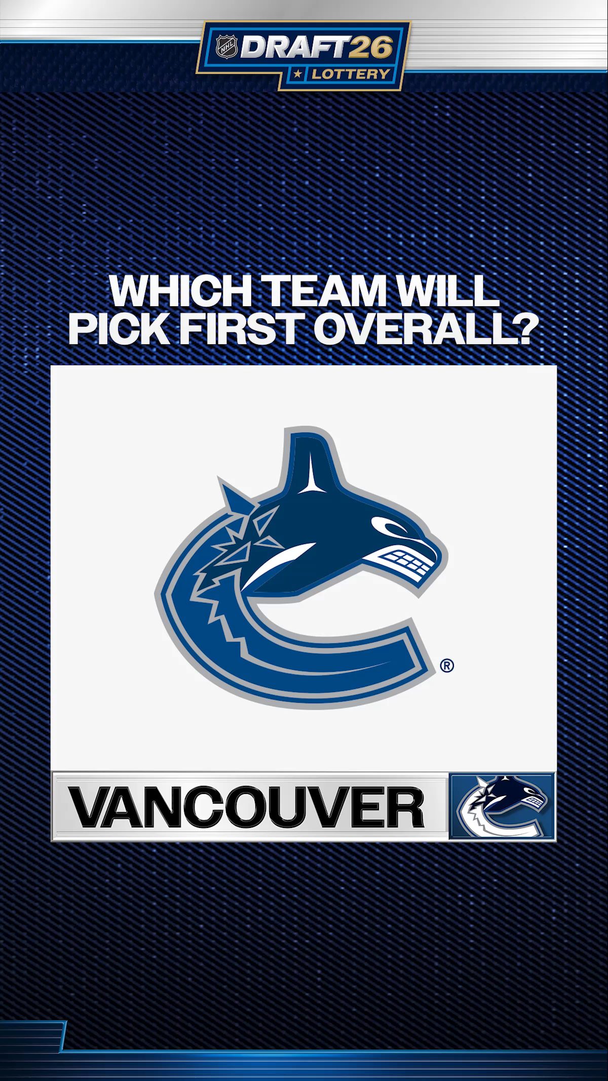 Who will get the first overall pick in the #NHLDraft? Pause the video and find out... 👀

Watch the 2026 #NHLDraft Lottery TONIGHT at 7p ET on @espn, @sportsnet, & @tvasports!