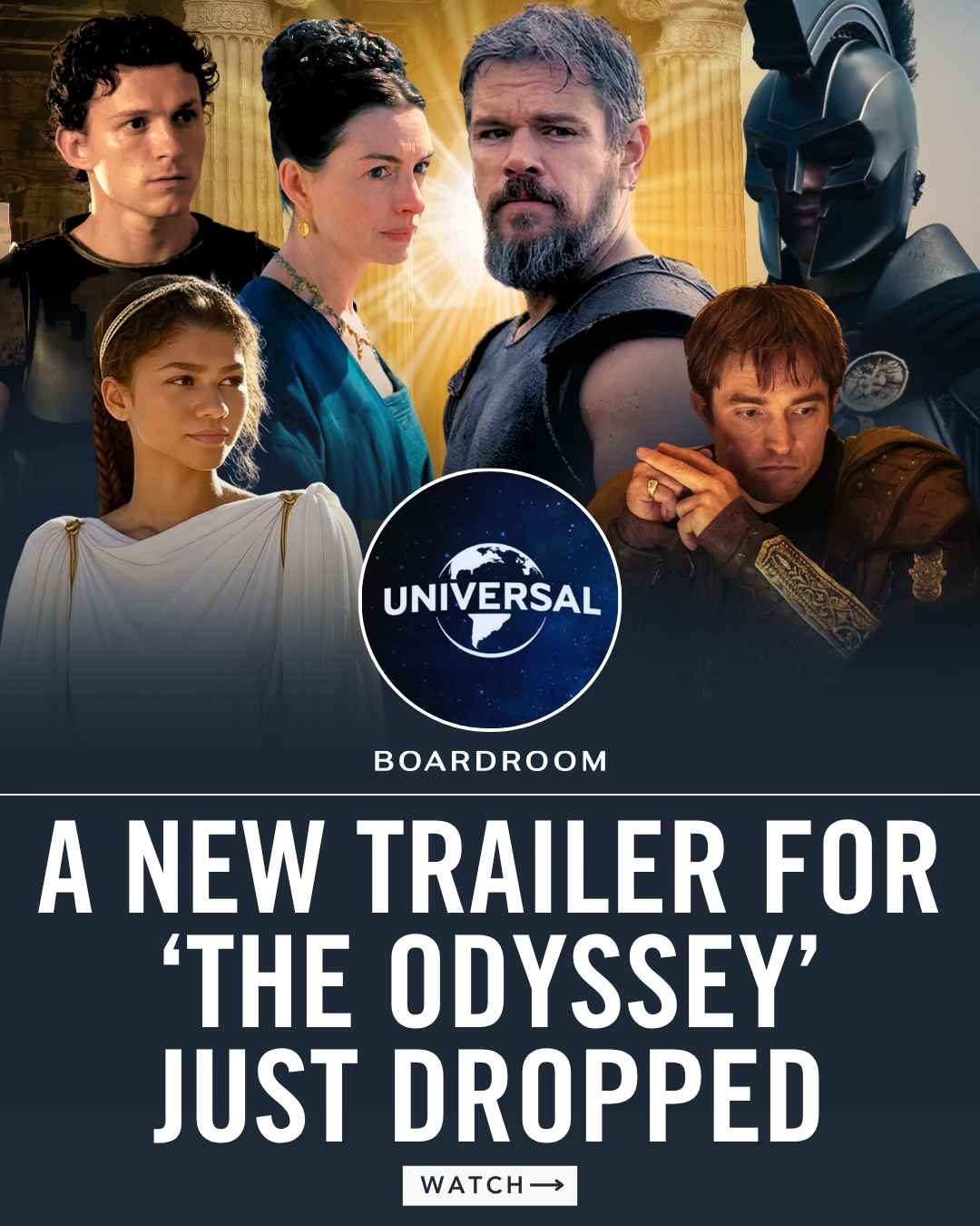 Christopher Nolan is taking on one of the oldest stories ever told with ‘The Odyssey,’ bringing Homer’s epic to the big screen with a full-scale, IMAX-shot production.⁠
⁠
The film stars Matt Damon as Odysseus, alongside Anne Hathaway, Tom Holland, Zendaya, and Robert Pattinson. ⁠
⁠
With a reported $250 million budget, it stands as the most expensive project of Nolan’s career, putting real scale behind a classic story. ‘The Odyssey’ arrives in theaters July 17.⁠
⁠
(🎥: @universalpictures)