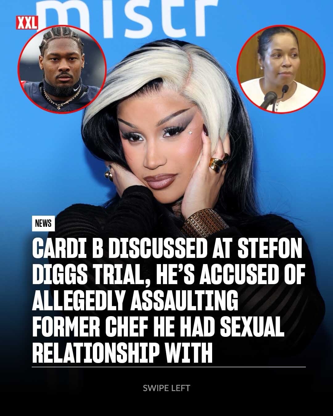 Cardi B becomes the topic of discussion in Stefon Diggs trial, where he has been charged for allegedly assaulting his former chef that he had a sexual relationship.

On Monday (May 4), Jamila Adams, the woman who accused the Diggs of slapping and choking her during an incident in December of 2025, testified that she had a personal and sexual relationship with Diggs before being hired as his personal chef in February of 2025. She also talked about Diggs dating Cardi B, saying they had a very public relationship while Diggs was also involved with another female employee. During Day 1 of the trial, Adams described a time last November where she was not allowed to go on a trip to Art Basel in Miami with Diggs’ camp when she and Cardi had planned on wearing matching outfits.

On Day 2 of the trial, Adams had a difficult time answering a question about a text that she sent Cardi. Adams claims Diggs became angered after she allegedly told making his infidelities public.

Diggs has been charged with felony strangulation and misdemeanor assault and battery, and has pleaded not guilty, denying all allegations.