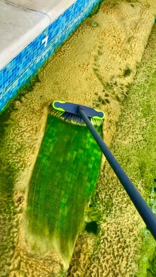 A classic! Stained algae steps cleaned up nicely 🧼 

#thep00lguy #hollayaboy #satisfying #oddlysatisfying