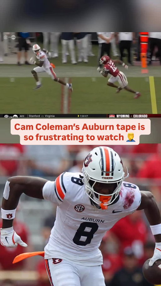 Auburn transfer WR Cam Coleman’s tape with the Tigers is so frustrating to watch 🤦‍♂️

Auburn transfer and Texas wide receiver Cam Coleman dealt with inconsistent quarterback play during his time with the Tigers, and watching his tape will leave you feeling frustrated.

Coleman announced his decision to transfer to Texas for the 2026 season back in January, and the former five-star recruit finally has an established quarterback at the helm: Arch Manning.

The No. 1 player in the transfer portal, Coleman managed to produce 93 receptions for 1,306 yards and 13 touchdowns in two seasons at Auburn.

Now at Texas, Coleman will be surrounded by an immensely talented roster.

The Longhorns will have one of the best receiving tandems in all of college football in Coleman and returning leading receiver Ryan Wingo, who has recorded 83 catches for 1,305 yards and nine touchdowns in two years.

Manning had a solid first year as the full-time starter for Texas, and having Coleman on the outside with Wingo should help him ascend even further in 2026.

The former five-star slinger threw for 3,163 yards, 26 touchdowns, and seven interceptions while adding 399 rushing yards and 10 scores on the ground.

Can Coleman finally has a quarterback and an offensive system that he can thrive in.

Is Cam Coleman the best WR in college football?🤔

#collegefootball #cfb #cfb26 #cfb25