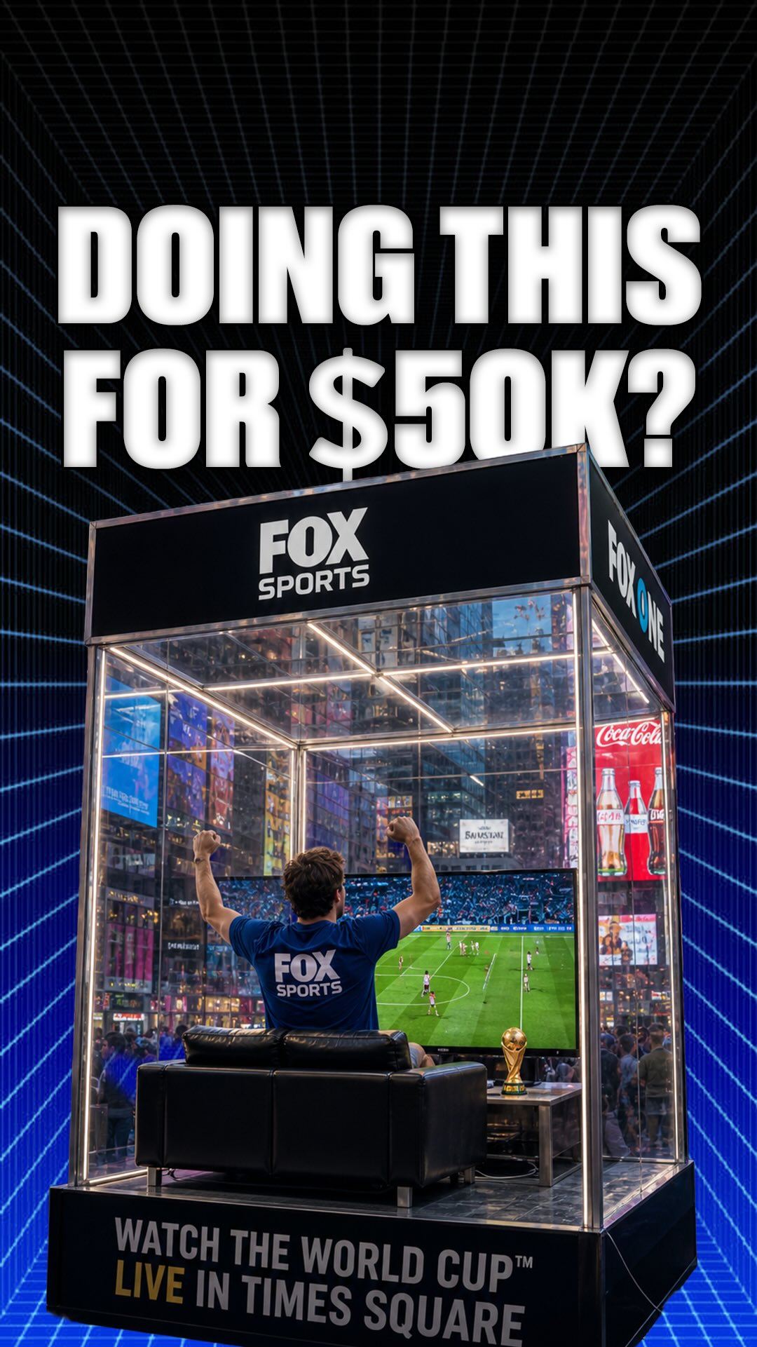 FOX Sports and Indeed are teaming up to pay one “lucky” fan $50,000 to watch every minute of the 2026 World Cup, and calling them the ‘Chief World Cup Watcher’...

But there’s one MASSIVE caviat
