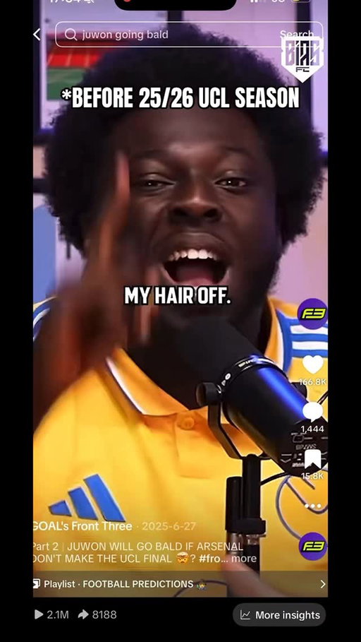 Juwon Will CUT HIS HAIR OFF, if Arsenal LOSE 😱

#frontthree #soccer #football #arsenal #championsleague