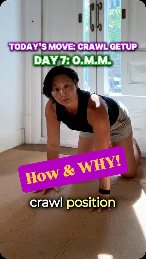 Day 7: One Move Multiplier — the Crawl Getup. ✅ Beginner modifications included.

🎥 👉 sidebar: I’m a bit long winded (I talk a lot) and I’m actually a slow talker IRL, so when I edit to fit all this info in a post I speed up ⏩ my video & I cut the edits so you can get more info.  The original video is almost 10 mins.

You learned to crawl before you could stand. When did you stop? 👀
Before your legs can perform standing — your nervous system needs to trust the pattern on all fours first. And yet nobody in mainstream fitness is talking about this. Most injuries don’t happen during a workout. They happen in the in-between moments nobody trains for. Getting up off the floor. Reaching down and twisting. Moving in a direction your body didn’t see coming. Today’s move bridges that gap. Strength on all fours that carries all the way up to standing. Watch the full demo above. 👆

And if this is the kind of training that makes sense to you — this is exactly how we train every week on VenusFit. First week FREE + $10 off your first 3 months with code VFITBEGIN. Link in bio. 🔗