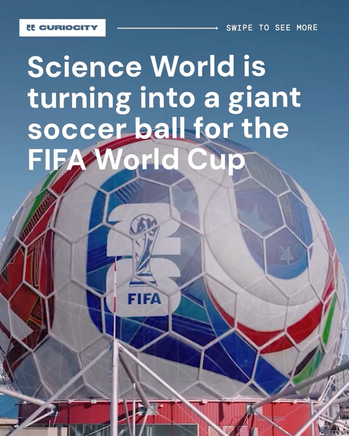 Only a dinosaur could probably kick this ball 🦖⚽️⚽️

@scienceworldca is going all-in with the FIFA World Cup vibes as its dome will be transformed into the official Adidas Trionda match ball 🤩

📍 Science World, Vancouver
🗓️ From May 15 until Sept. 7

🎥 @destination_vancouver
📸 @adidasfootball

Are you excited for this wild new display? 🤔