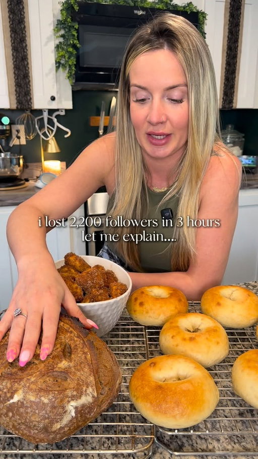 I was supposed to drop my pumpernickel recipe today… that’s coming tomorrow, I promise, and I’m sorry... 🖤
but this felt more important first.

this morning I posted about why I won’t be sharing information about my kids on social media… and within 3 hours I lost over 2,200 followers.
2,200 people unfollowed me because I won’t share private information about my minor children.

I fully stand behind everything I said. my page has always been about free recipes and teaching sourdough… that hasn’t changed. me protecting my kids has nothing to do with whether or not I can teach you how to make bread.
if you’re here for free recipes, do me a favor… like this video, share it, and follow my page 🖤

let’s build something worth being part of....