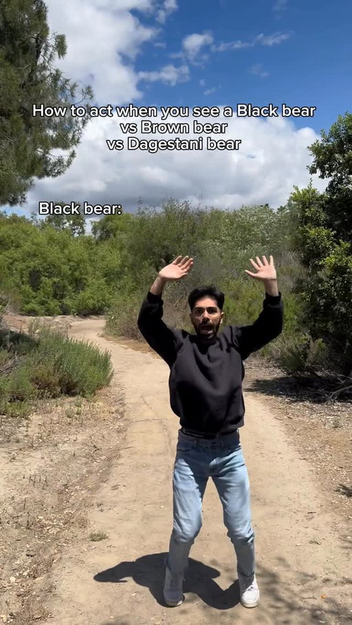 How to act when you see a black bear vs brown bear vs dagestani bear. #reels #skit #ufc #comedy #funny