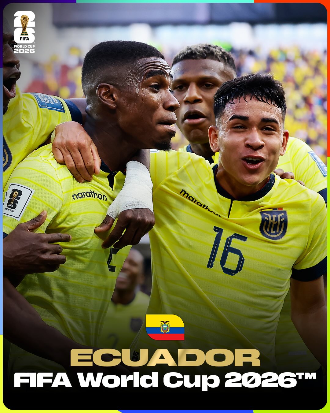 ¡🇪🇨 @latriecu está lista para brillar en el escenario mundial en la Copa Mundial de la FIFA 2026! 👏
 
Le deseo mucha suerte a Ecuador en 🇨🇦🇲🇽🇺🇸 Norteamérica. Estoy deseando ver el increíble espíritu y el talento de su equipo mientras compiten contra los mejores del mundo. 🌍⚽

​🇪🇨 @latriecu are ready to shine on the world stage at the FIFA World Cup 2026! 👏

​Wishing Ecuador the best of luck in 🇨🇦🇲🇽🇺🇸 North America. I look forward to seeing your team’s incredible spirit and skill as you compete against the best in the world. 🌍⚽

​⚽ 14 June: Côte d’Ivoire v Ecuador
⚽ 20 June: Ecuador v Curaçao
⚽ 25 June: Ecuador v Germany

​#FootballUnitesTheWorld