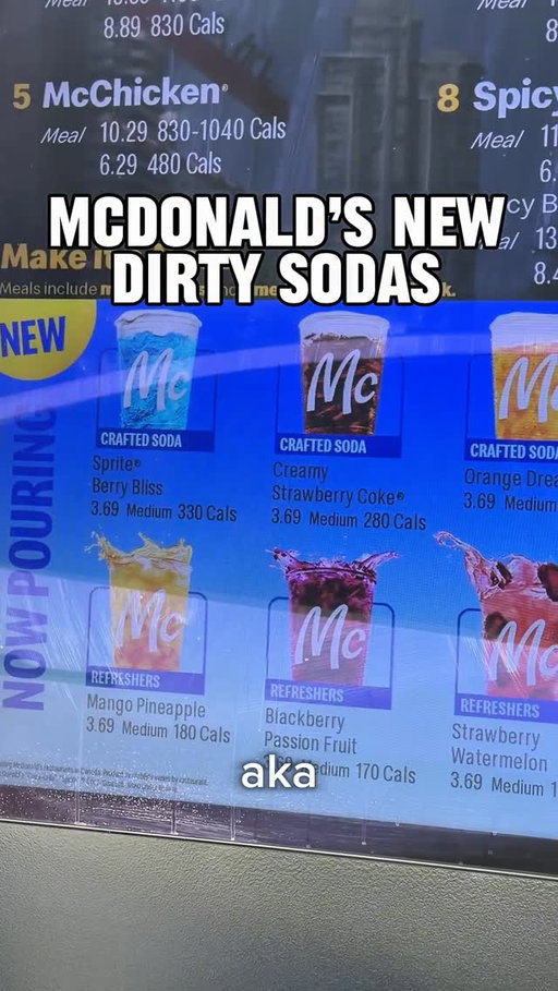 DIRTY SODAS just dropped at @mcdonaldscanada 👀🥤
(soda + cream + flavours… yes really)

Made famous by The Secret Lives of Mormon Wives
Tried the Creamy Strawberry Coke 🍓 and I actually liked it??

They’ve also got new fruity refreshers 👀

#mcdonalds #dirtysoda