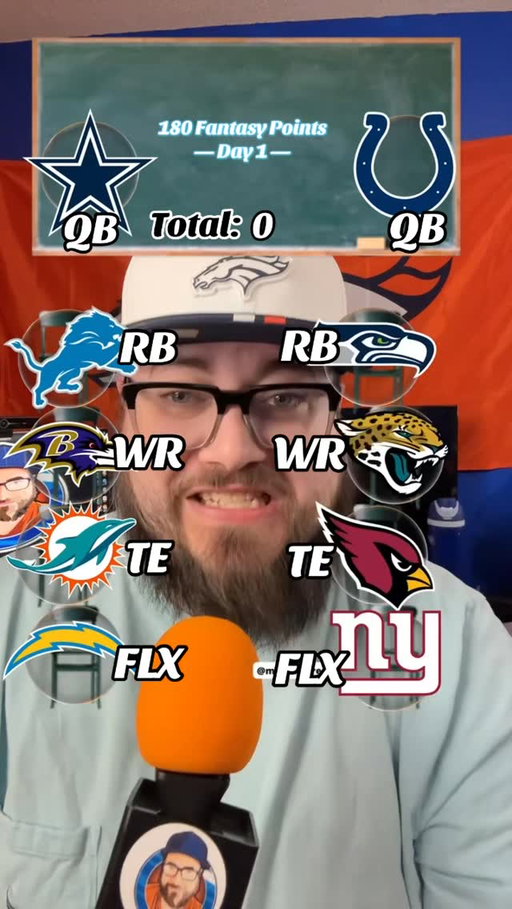 Trying to score 180 fantasy football points based on the 2025 NFL season: Day 1 #acshear #180fantasypoints #fantasyfootball #nflfilter