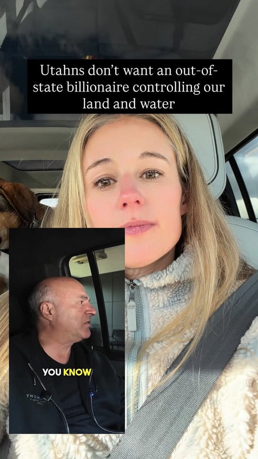 Take action via the link in my profile! Utahns don’t want an out-of-state billionaire controlling our land and water 

The Shark Tank guy, the bald, not cute one, went on social media today to call Utahns protesting his 40,000-acre data center “paid out-of-state agitators.”

He lives in Miami.

I’m Caroline Gleich. Proud Utahn. Real. Unpaid. Furious.
The hundreds of Box Elder residents who showed up to that meeting live there. They farm there. They raise their kids there.

The only person in this story flying in from out of state is him.
Utahns aren’t stupid. He’s right about that. We want clean air and water, protected public lands, affordable housing and health care. We don’t want this data center.
