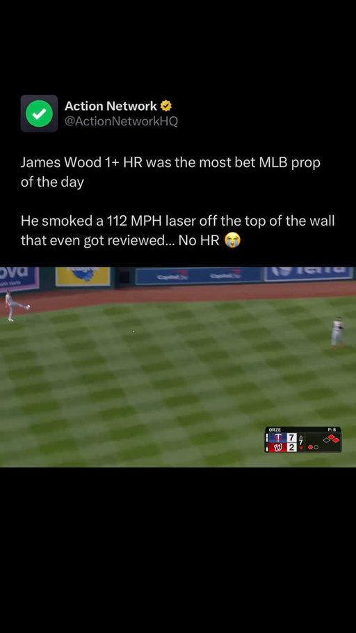 Wood HR +300 brutal 🫠

#betting #sportsbetting #actionnetwork #mlb #mlbbets