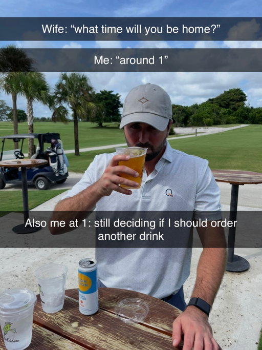 “Be home around 1” 🤝 one more drink | If you’re still at the course, you might as well stay a little longer…in STITCH.