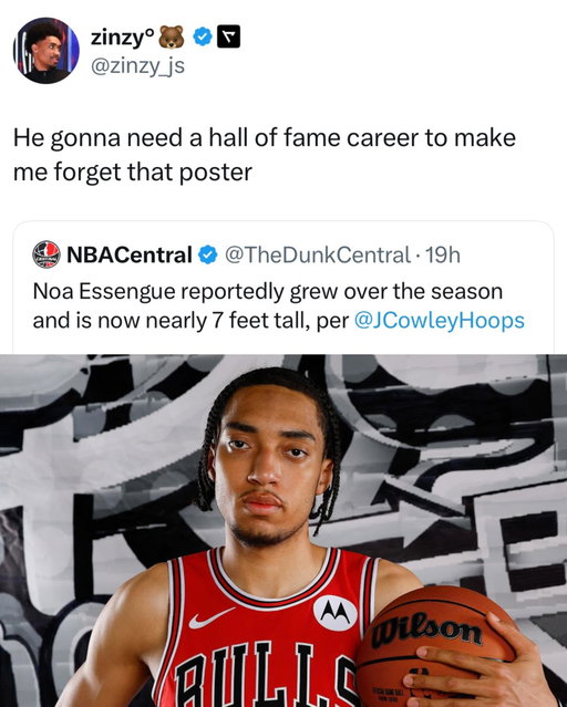 We’ll never forget this poster 😭😭😭

Noa Essengue grew over the season and is now nearly 7 feet tall 😳