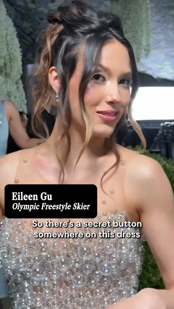 We're still not over Eileen Gu's bubble dress from the Met Gala. 🫧 Watch as the Olympic champion told us exactly how it works.