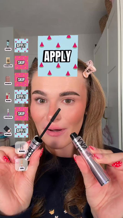 Skip or apply 🤭
@maybelline primer,mascara @nyxcosmetics_uk skin tint @essence_cosmetics cream bronzer @rimmellondon cream blush @sheglam_official concealer @makeuprevolution powder 
•
#makeuphacks #makeup #makeupchallenges #filterchoosesmymakeup