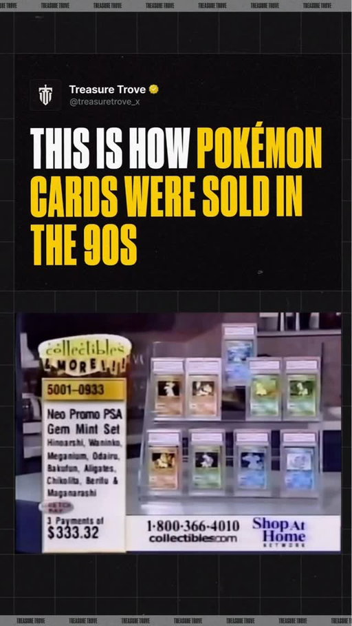 Different times. Pokémon cards were being sold on live television as “niche collectibles” long before the hobby exploded.

Today, many of these same cards are viewed as grails and historic pieces of the Pokémon market.