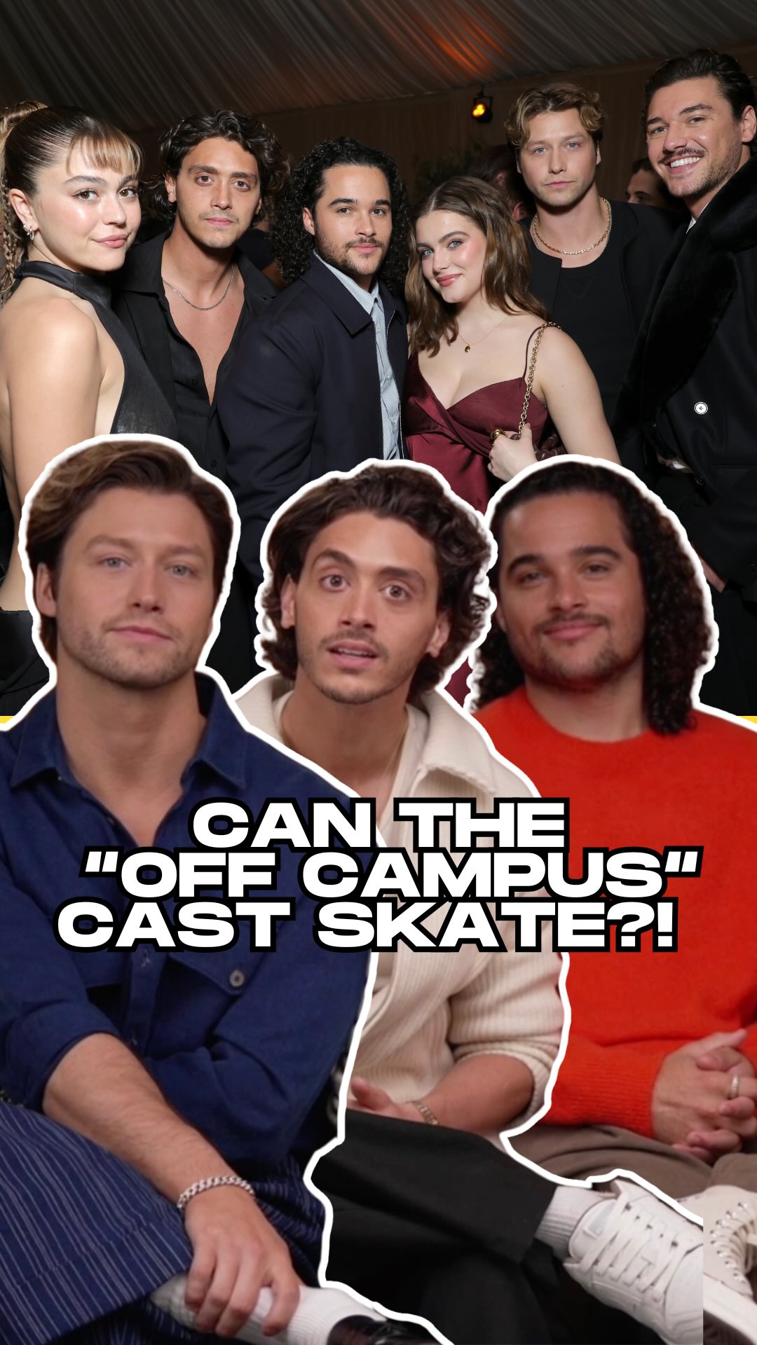 “They suck…work in progress” Stephen, Antonio & Jalen spill the tea on their hockey skills prior to filming @offcampusonprime !⛸️🏒👀

🎥 Watch the rest of the TEA SPILL about #OffCampus on iHeartRadioCA Youtube channel! 

✨ “Off Campus” out May 13 on Prime Video! 

#JalenThomasBrooks #AntonioCipriano #StephenKalyn