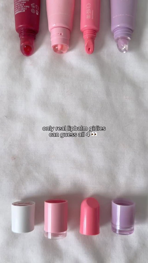 Can you guess all 4 lipbalms by their caps only? 👀

#lipglosses #lipbalm #makeuptrend #girlygirly #trendingmakeup