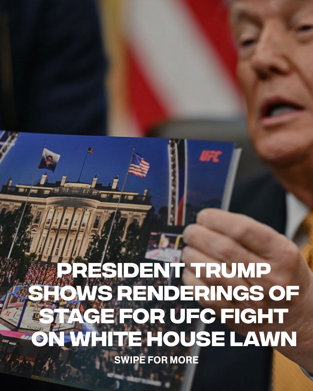 President Trump shows what the stage will look like for UFC freedom 250 taking place on June 14th 

📸 @gettyimages