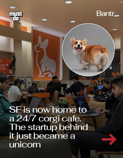 This might be the most San Francisco startup story ever.

The AI insurance company behind @corgi.cafe.sf, the viral 24/7 founder cafe in FiDi, just became a unicorn after raising $160 million at a reported $1.3 billion valuation.

The cafe has become a gathering spot for startup founders, coders, and VCs working late into the night, with branded “founder drinks,” laptops everywhere, and an atmosphere that reportedly feels somewhere between a hackathon and a coffee shop.

Meanwhile, a Forbes profile revealed that the company itself has embraced an intense startup culture, including 7-day work weeks and conference rooms with mattresses for employees pulling all-nighters.

Inspiring? Dystopian? That depends on how many startup founders you know.

By the way, we have a weekly newsletter with what’s worth knowing about and doing in San Francisco. One newsletter. Once a week. Link in bio.

Media via @corgi.cafe.sf / LinkedIn

#bantrbusinss #mustdosf #aistartups