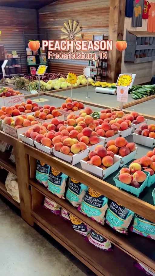 🍑 PEACH SEASON IN FREDERICKSBURG 🍑

One of the BEST times to visit the Texas Hill Country is almost here! Peach season in Fredericksburg typically runs from mid May through mid August, and there is nothing better than stopping at the roadside stands for fresh, juicy Fredericksburg peaches. 🤤🍑

Gillespie County is known for producing some of the best peaches in Texas, and during the summer you’ll find peach ice cream, cobblers, jams, pies, peach wine, fresh baked goods, and of course baskets of freshly picked peaches all over town.

If you’re planning a Fredericksburg trip this summer, here are some great peach stops to add to your list:

🍑 Das Peach Haus
📍1406 S US Hwy 87, Fredericksburg, TX 78624

🍑 Jenschke Orchards
📍8301 US-290, Fredericksburg, TX 78624

🍑 Vogel Orchard
📍1406 US-290, Fredericksburg, TX 78624

🍑 Studebaker Farm Peaches
📍9405 E US-290, Fredericksburg, TX 78624

🍑 Marburger Orchard
📍13594 US-290, Fredericksburg, TX 78624

🍑 Burg’s Corner
📍574 US-290, Stonewall, TX 78671

🍑 Eckhardt Orchards
📍2150 S US Hwy 87, Fredericksburg, TX 78624

🍑 Engel Farms
📍15856 US-290, Stonewall, TX 78671

🍑 Fredericksburg Farmers’ Market
📍325 W Main St, Fredericksburg, TX 78624

SAVE THIS for your summer Hill Country road trips! 🚗☀️🍑

#texaspeaches #fredericksburg #fredericksburgtx #texasroadtrip #texastravel