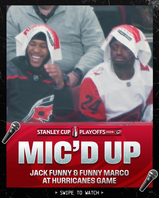 "So they gotta sit in there until they behave?" 🤣

@jackfunny313 and Funnymarco (@marcosummers) were mic'd up at the @canes #StanleyCup Playoffs game, and it did not disappoint!