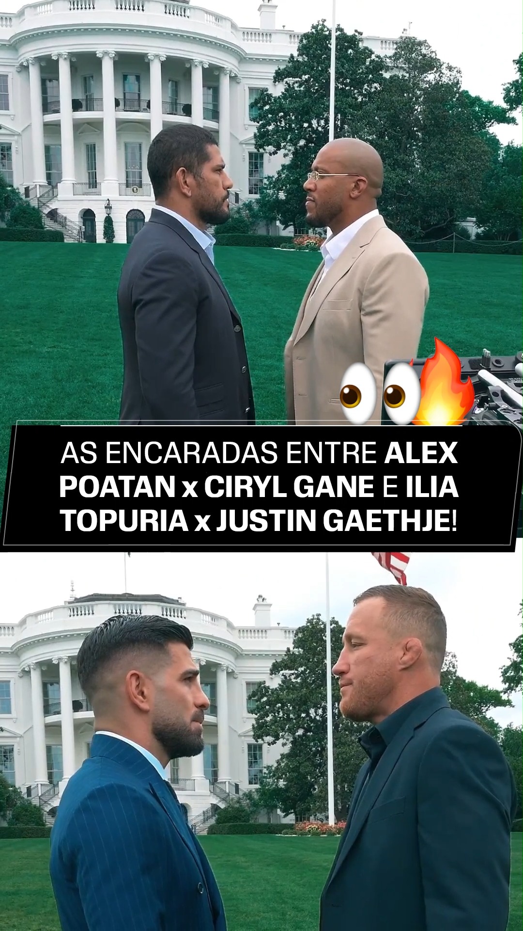 A CASA BRANCA VAI TREEMEEEER! 🔥🔥🔥🔥 Simplesmente as encaradas entre ALEX POATAN x CIRYL GANE e ILIA TOPURIA x JUSTIN GAETHJE! O ADM TÁ ANSIOSO DEMAAAAAAAAAIS!

via UFC

#ESPNKnockOut #UFC #AlexPereira #IliaTopuria