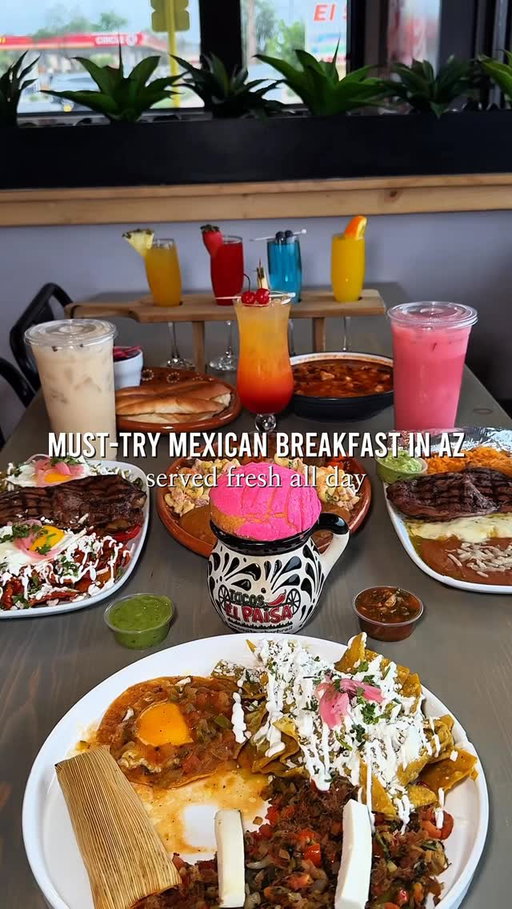 All-day authentic Mexican breakfast in Mesa! 
Taco El Paisa does not play around when it comes to portions. If you’re looking for those authentic, heavy-hitting flavors to start your day, this is the spot.
📍 @tacoselpaisaaz 1259 E Southern Ave, Mesa, AZ